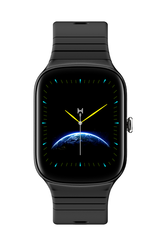 Khoi Afriwatch1 </br> Health & fitness smartwatch </br> Black case & black strap </br> Free extra shorter blue strap - Image 4