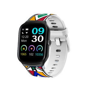 Khoi Afriwatch1 Health & fitness smartwatch Black case & Multicolor strap